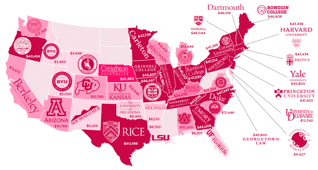 America's Best Value Colleges by State (2017)